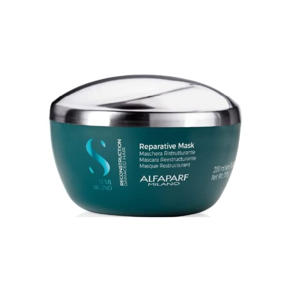 Repara, reconstruye y fortalece Reparative Mask es un tratamiento intensivo acondicionador que ayuda a reconstruir profundamente la fibra capilar y aumenta progresivamente la resistencia a la rotura del cabello.