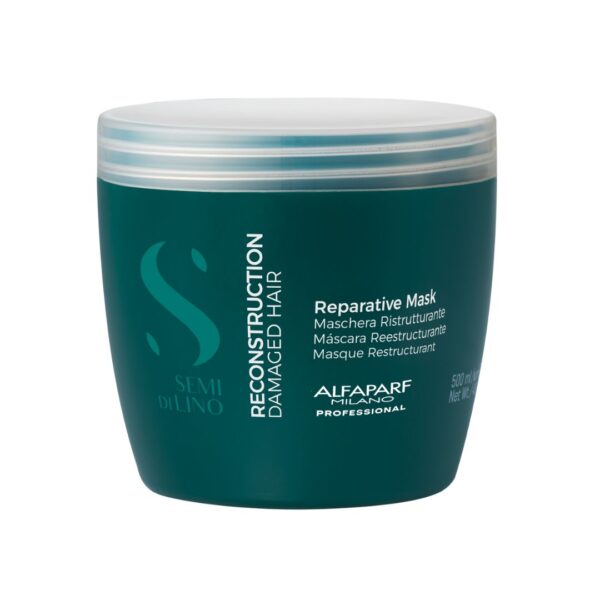 Repara, reconstruye y fortalece Reparative Mask es un tratamiento intensivo acondicionador que ayuda a reconstruir profundamente la fibra capilar y aumenta progresivamente la resistencia a la rotura del cabello.